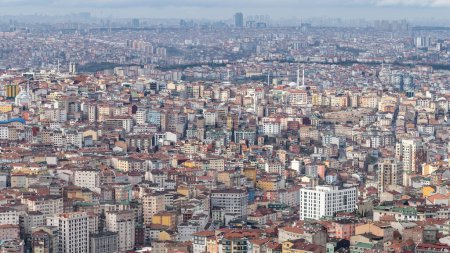Photo for Istanbul, Turkey - January 2023: Mass housing in Istanbul, a city awaiting a devastating earthquake. However, buildings are largely unprepared, leaving it vulnerable to destruction and loss of life. - Royalty Free Image