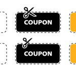 Discount Coupon vector icon. Vector Discount Coupons icons. Coupon icons in flat design. Cut concept. Vector illustration