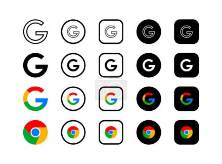 Logo de Google. Barra de búsqueda de Google. Icono del vector de Google. Iconos de redes sociales