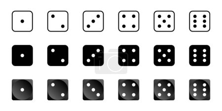 Illustration for Dice. Dice game in different design. Dice vector icons. Vector illustration - Royalty Free Image