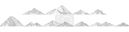 Berglandschaft. Berg in Reihe. Mountains Kollektion für Verpackungsdesign, Stoff und Druck. Mountain-Logo. Berg