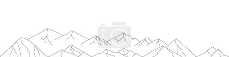 Berglandschaft. Berg im Linienstil. Gebirgslandschaft für Verpackungsdesign, Stoff und Druck. Mountain-Logo. Berg