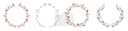 Christmas Wreath. Chaplet christmas collection. Winter xmas holidays