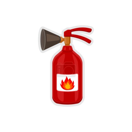 Illustration for Fire extinguisher icon cartoon style. Equipment for fire-extinguishing. Vector icon illustration of isolated on white background. - Royalty Free Image