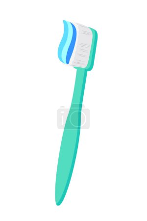 Toothbrush with toothpaste. Dental care concept. flat design health care. Vector illustration.