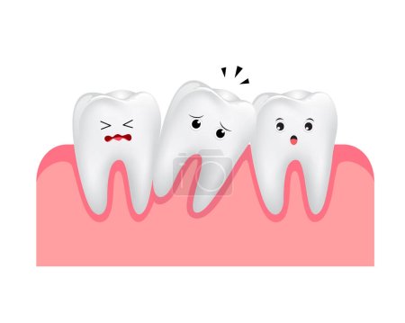 Illustration for Falling tooth, impact tooth. Dental care concept, illustration. - Royalty Free Image