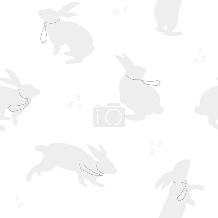 Photo for Rabbit with necktie seamless pattern. Cute bunny illustration. - Royalty Free Image
