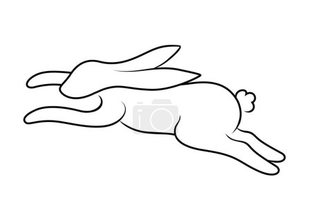 Photo for Rabbit line jumping. Cute bunny for Easter holiday, vecter illustration. - Royalty Free Image