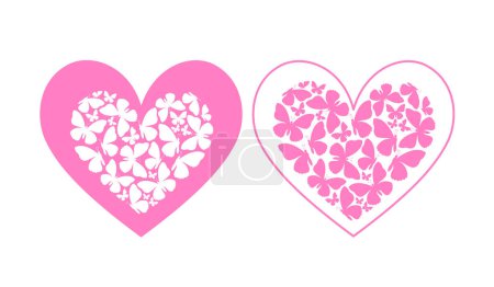 Photo for Butterfly in heart shape. Symbolic for valentine's day. Vector illustration. - Royalty Free Image