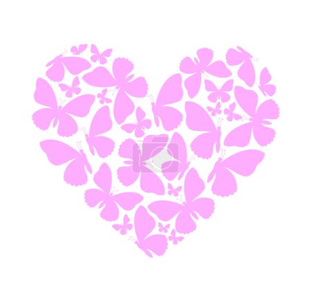 Photo for Butterfly in heart shape. Symbolic for valentine's day. Vector illustration. - Royalty Free Image