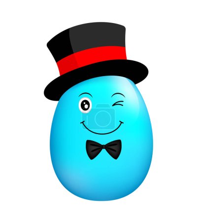 Photo for Colorful Easter egg character design with hat. Happy Easter holiday concept. Illustration. - Royalty Free Image