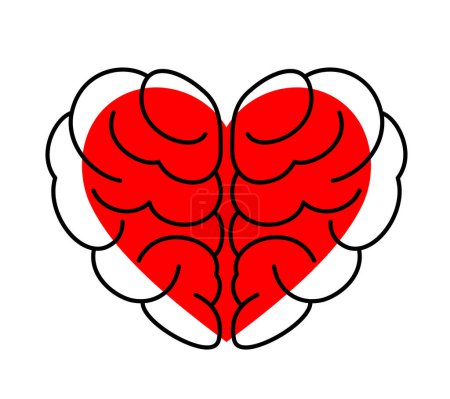 Photo for Brain over heart. Brain and heart as a symbol of the predominance of reason over feelings - Royalty Free Image