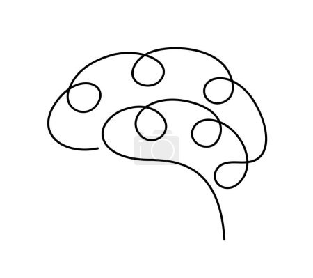 Photo for Abstract human brain line art. Hand drawn style. Vector illustration - Royalty Free Image