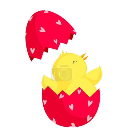 Photo for Cute chic cartoon character in Easter egg. Happy Easter day. Vector illustration - Royalty Free Image
