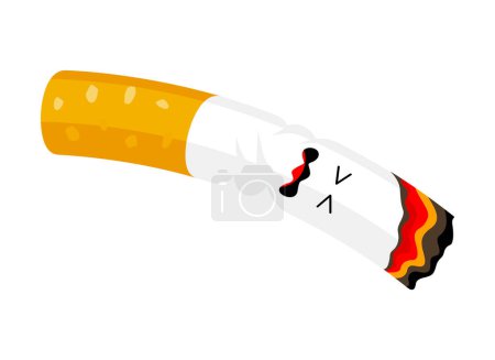 Photo for Cigarette cartoon character. Quitting smoking concept.  World No Tobacco Day. Illustration - Royalty Free Image