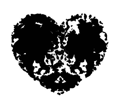 Photo for Abstract ink heart design element. Hand drawn vector heart with rough edge. Dry brush ink illustration. - Royalty Free Image