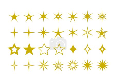 Photo for Twinkling stars. Sparkle star icons. Blink glitter and glowing icons. Vector illustration. - Royalty Free Image