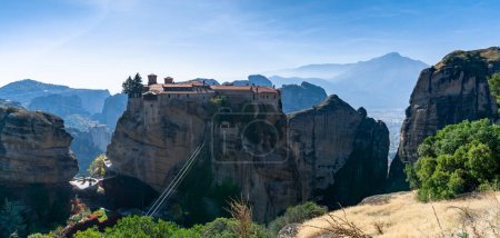A view of the Varlaam Monastery and landscape of Meteora