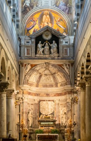 Photo for Pisa, Italy - 30 November, 2022: view of the altar and chapel of Saint Rainerius inside the Pisa Cathedral - Royalty Free Image