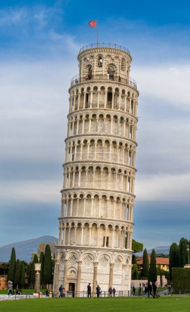 Photo for Pisa, Italy - 30 November, 2022: vertical view of the Leaning Tower of Pisa - Royalty Free Image