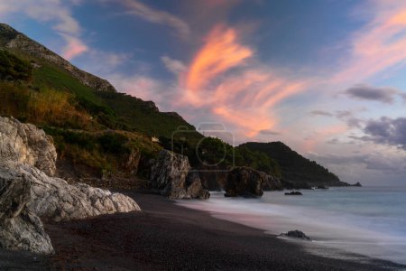 Photo for A view of the Marina di Maratea beach at sunset - Royalty Free Image