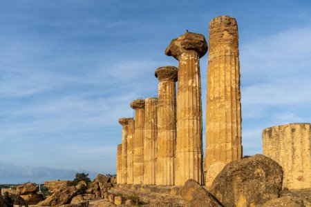 Photo for Agrigento, Italy - 3 January, 2024: view of the Temple of Heracles in the Valley of the Temples - Royalty Free Image