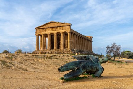 Photo for Agrigento, Italy - 3 January, 2024: view of the Temple of Concordia in the Valley of the Temples - Royalty Free Image