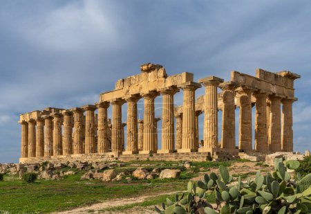 Photo for Castelvetrano, Italy - 3 January, 2024: view of Temple E or the Temple of Hera at Selinus in Sicily - Royalty Free Image