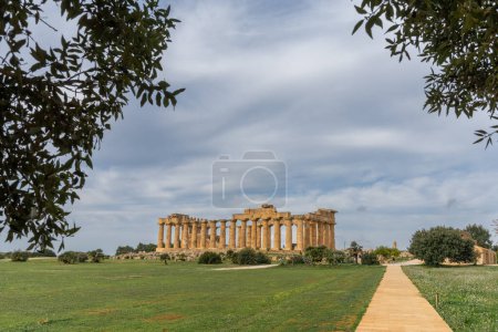 Photo for Castelvetrano, Italy - 3 January, 2024: view of Temple E or the Temple of Hera at Selinus in Sicily - Royalty Free Image