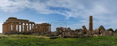 Photo for Castelvetrano, Italy - 3 January, 2024: view of Temple E and  Temple F at Selinus in Sicily - Royalty Free Image
