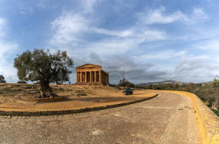 Agrigento, Italy - 3 January, 2024: view of the Temple of Concordia in the Valley of the Temples