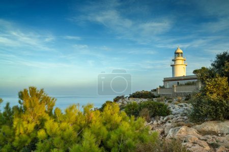 A view of the Cap de Sant Antoni Lighthouse in Alicante Province in warm evening light