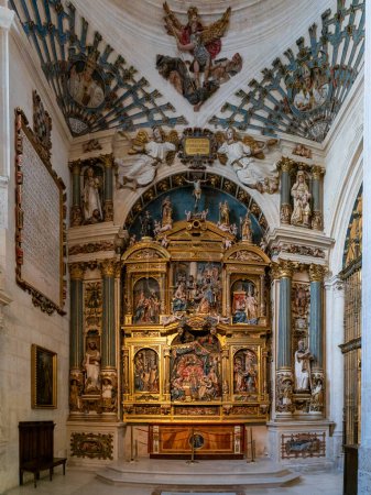 Photo for Burgos, Spain - 14 April, 2024: view of the altar piece of the Chapel of the Nativity - Royalty Free Image