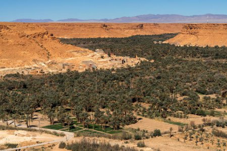 Una vista del paisaje del Valle de Ziz y la región de Tafilalet en el centro de Marruecos