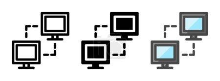 Foto de Icono de vector de red multipropósito en contorno, glifo, estilo de contorno llenado. Tres variantes de estilo icono en un paquete. - Imagen libre de derechos