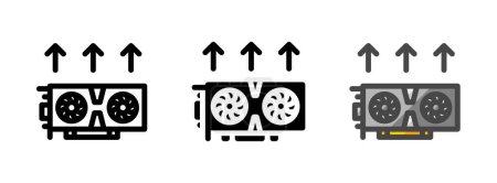 Multipurpose VGA upgrade vector icon in outline, glyph, filled outline style. Three icon style variants in one pack.