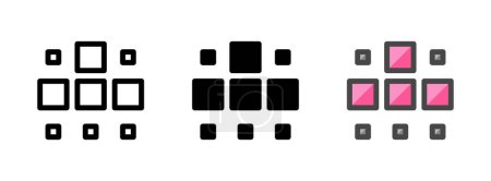 Icône vectorielle lavée polyvalente en contour, glyphe, style contour rempli. Trois variantes de style icône dans un pack.