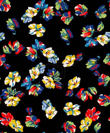 Téléchargez les photos : Modèle de conception d'écharpe châle bandana, motif de fleurs - en image libre de droit