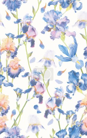 Téléchargez les photos : Modèle de conception d'écharpe châle bandana, motif de fleurs - en image libre de droit