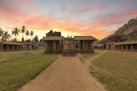 Photo for Ancient architecture of Achutaraya temple before sunrise at Hampi - Royalty Free Image