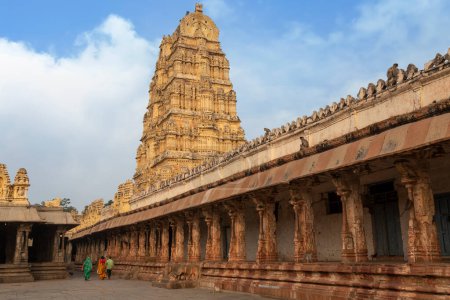 Photo for Ancient Virupaksha Temple built in the 14th century at Hampi Karnataka - Royalty Free Image