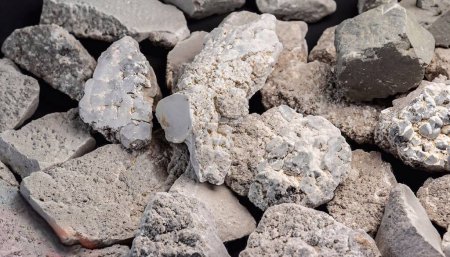 Photo for Natural Zeolite mineral Rocks. Background with stones. - Royalty Free Image