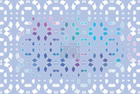 Illustration for Light blue and white intricate lacy vector seamless pattern with stylized floral elements; folk, rustic or boho style; also looking like frostwork, icy pattern on winter window - Royalty Free Image
