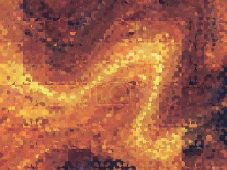 Ilustración de Lava río fuego juego estilo píxel - Imagen libre de derechos
