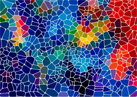 Ilustración de Fondo de vitral abstracto, los elementos coloreados dispuestos en el espectro del arco iris - Imagen libre de derechos