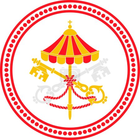 Illustration for The "sede vacante" ( term for the state of a diocese while without a bishop) emblem Catholic Church - Royalty Free Image