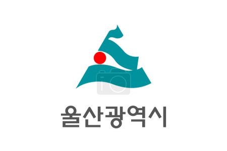 Illustration for Coat of Arms of Ulsan is a South Korea region. Vector heraldic emblem - Royalty Free Image