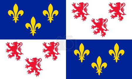 Picardie-Flagge. Detaillierte Flagge auf weißem Hintergrund. Vektorillustration
