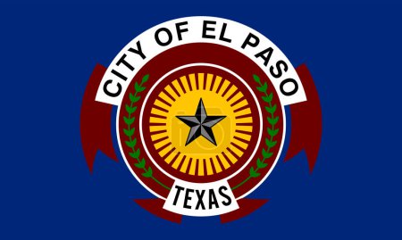 Téléchargez les illustrations : Illustration vectorielle du drapeau City El Paso isolée en arrière-plan. Ville dans l'État du Texas. Symbole de ville USA. Emblème des États-Unis d'Amérique. bannière de la ville d'El Paso. - en licence libre de droit