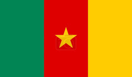 Ilustración de Bandera Nacional de Camerún. Bandera de Camerún con ilustración vectorial. Calidad HD o bandera de alta calidad para su icono, fondo y fondo de pantalla - Imagen libre de derechos